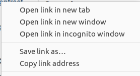 Right click on link menu in Chrome