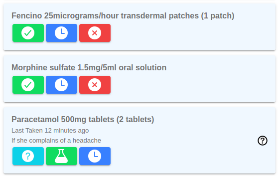 How PRN meds appear in Plait Mobile